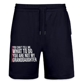 Ich kann mir nicht sagen, was ich tun soll, nicht meine Enkelin - Stanley/Stella Unisex Bio Joggingshorts Trainer  - Dark navy - Vorne - Nik (191cm) & Marisol (170cm)