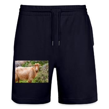 Mountain Goat in the national park Park Λίμνη Συμπ - Stanley/Stella Trainer Unisex Organic Jogging Shorts - dark navy - Front - Nik (191cm) & Marisol (170cm)