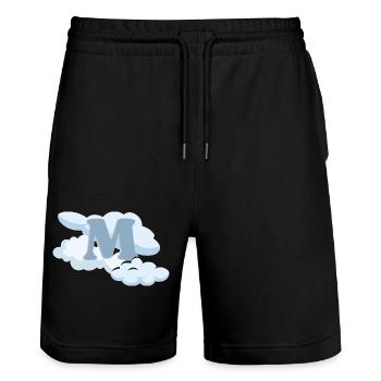 Lettre M Bleue - Short de jogging bio TRAINER Stanley/Stella unisexe - noir - Devant - Nik (191cm) & Marisol (170cm)