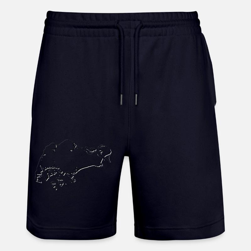 Carte de Singapour comme contour - Short de jogging bio TRAINER Stanley/Stella unisexe - marine foncé
