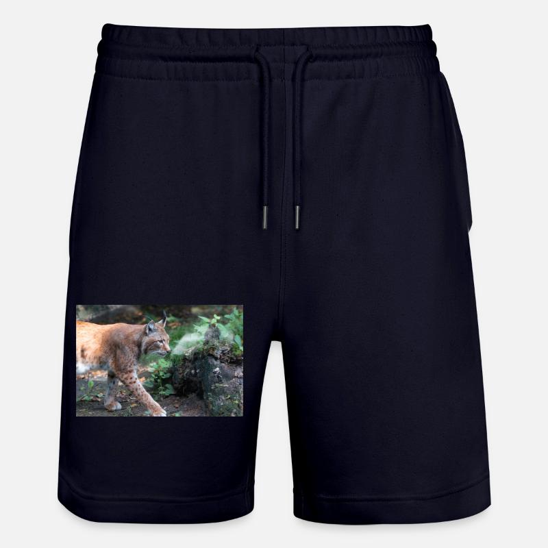 Eurasischer Luchs oder Nördlicher Luchs - Stanley/Stella Unisex Bio Joggingshorts Trainer  - Dark navy