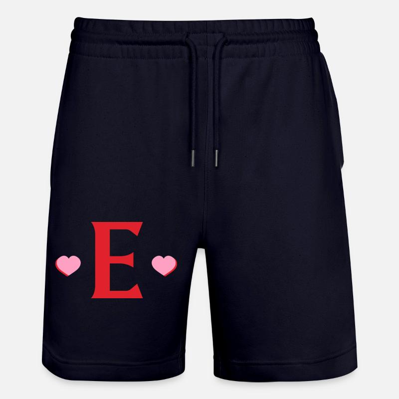 Lettre e cœurs rouges - Short de jogging bio TRAINER Stanley/Stella unisexe - marine foncé