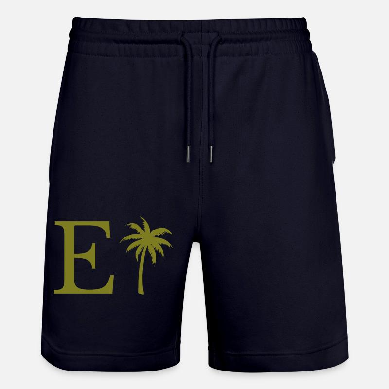 Lettre e vert Palm - Short de jogging bio TRAINER Stanley/Stella unisexe - marine foncé