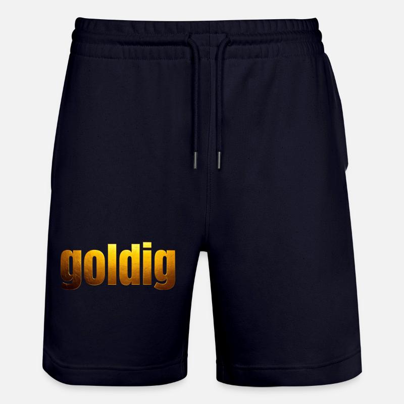 Lettres dorées Doré - Short de jogging bio TRAINER Stanley/Stella unisexe - marine foncé