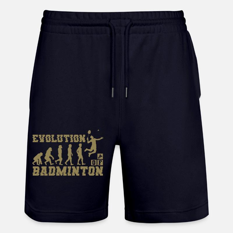 Badminton Evolution Silhouette - Stanley/Stella Trainer Unisex Organic Jogging Shorts - dark navy