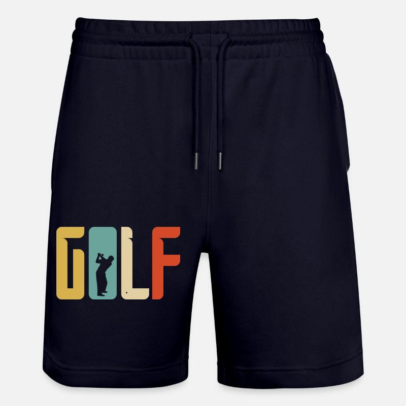 Golf Geschenk Retro Abschlag - Stanley/Stella Unisex Bio Joggingshorts Trainer  - Dark navy