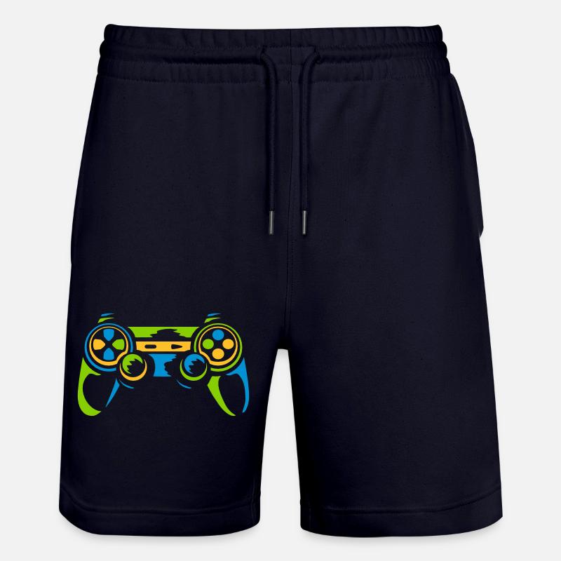Bunter Controller Retro Konsole - Stanley/Stella Unisex Bio Joggingshorts Trainer  - Dark navy