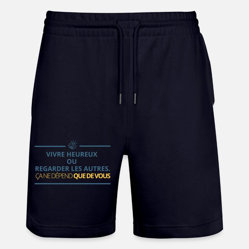 Glücklich leben oder andere beobachten... - Stanley/Stella Unisex Bio Joggingshorts Trainer  - Dark navy