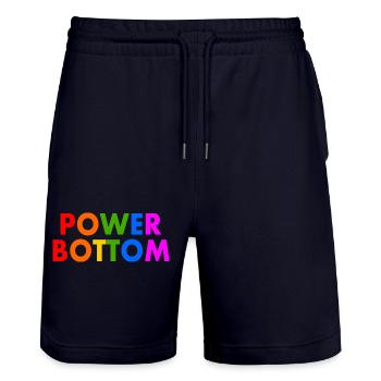 Power bottom - Stanley/Stella Trainer Unisex Organic Jogging Shorts - dark navy - Front - Nik (191cm) & Marisol (170cm)