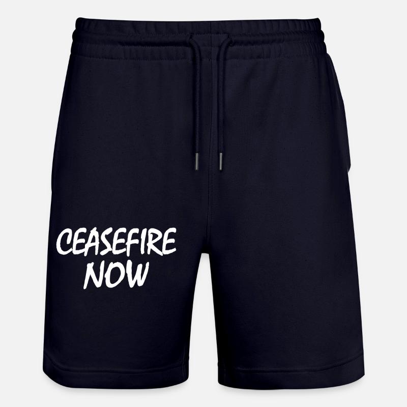 Ceasefire now - Stanley/Stella Unisex Bio Joggingshorts Trainer - Dark navy