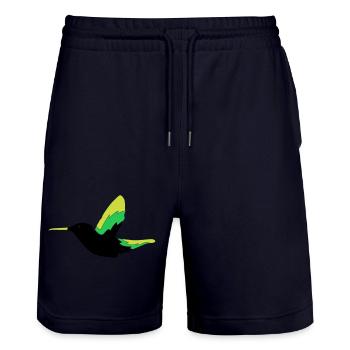 Hummingbird Bird - Stanley/Stella Trainer Unisex Organic Jogging Shorts - dark navy - Front - Nik (191cm) & Marisol (170cm)