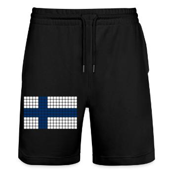 Drapeau de la Finlande - Short de jogging bio TRAINER Stanley/Stella unisexe - noir - Devant - Nik (191cm) & Marisol (170cm)