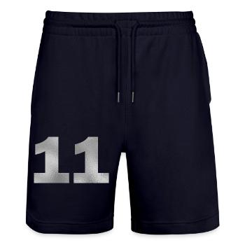Geburtstag 11 Jahre - Stanley/Stella Unisex Bio Joggingshorts Trainer  - Dark navy - Vorne - Nik (191cm) & Marisol (170cm)