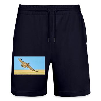 Eagle in Dasert - Stanley/Stella Trainer Unisex Organic Jogging Shorts - dark navy - Front - Nik (191cm) & Marisol (170cm)