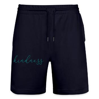 kindness - Stanley/Stella Trainer Unisex Organic Jogging Shorts - dark navy - Front - Nik (191cm) & Marisol (170cm)