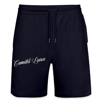 Camilla Name für Frauen Kinder Kleinkinder - Camilla - Stanley/Stella Unisex Bio Joggingshorts Trainer  - Dark navy - Vorne - Nik (191cm) & Marisol (170cm)