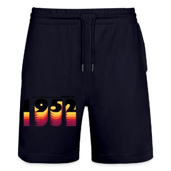 Zeitloser Vintage-Stil von 1952 - 73. Geburtstag - Stanley/Stella Unisex Bio Joggingshorts Trainer  - Dark navy - Vorne - Nik (191cm) & Marisol (170cm)