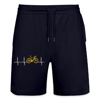 Vélo Heartbeat Ekg Roue - Short de jogging bio TRAINER Stanley/Stella unisexe - marine foncé - Devant - Nik (191cm) & Marisol (170cm)