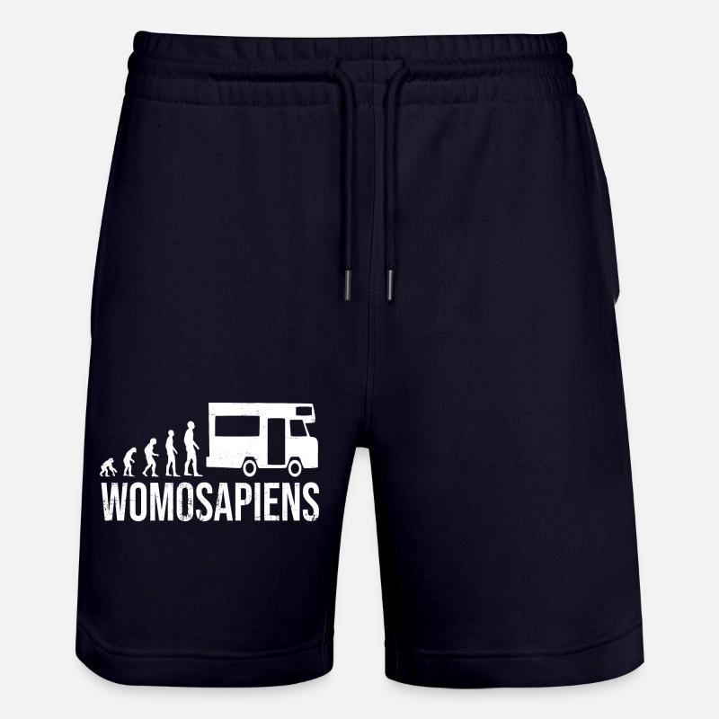 Womosapiens Wohnmobil Evolution - Stanley/Stella Unisex Bio Joggingshorts Trainer  - Dark navy