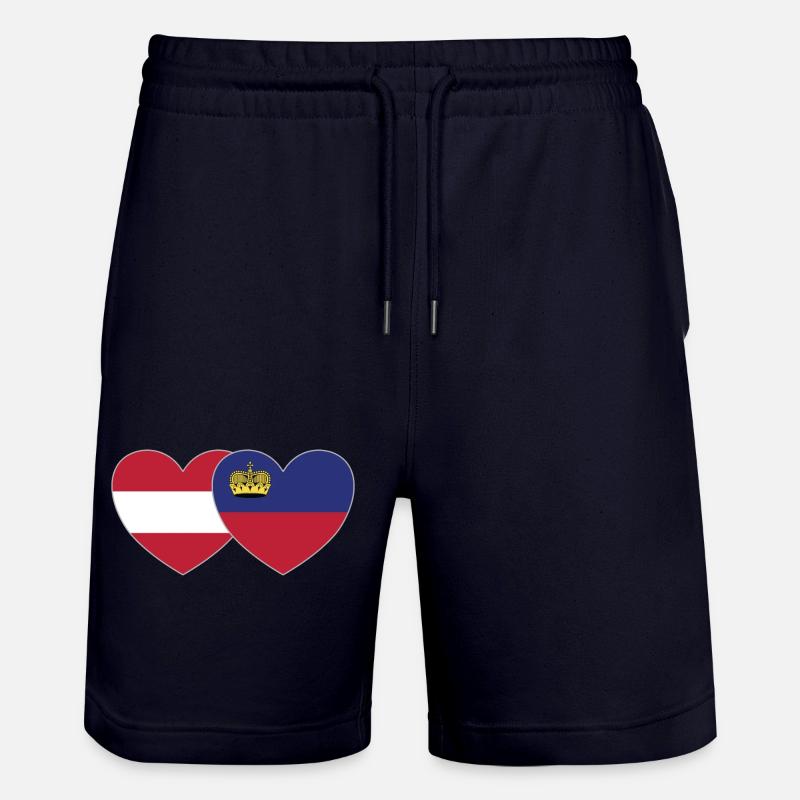 Autriche Liechtenstein Drapeau Coeur - Short de jogging bio TRAINER Stanley/Stella unisexe - marine foncé