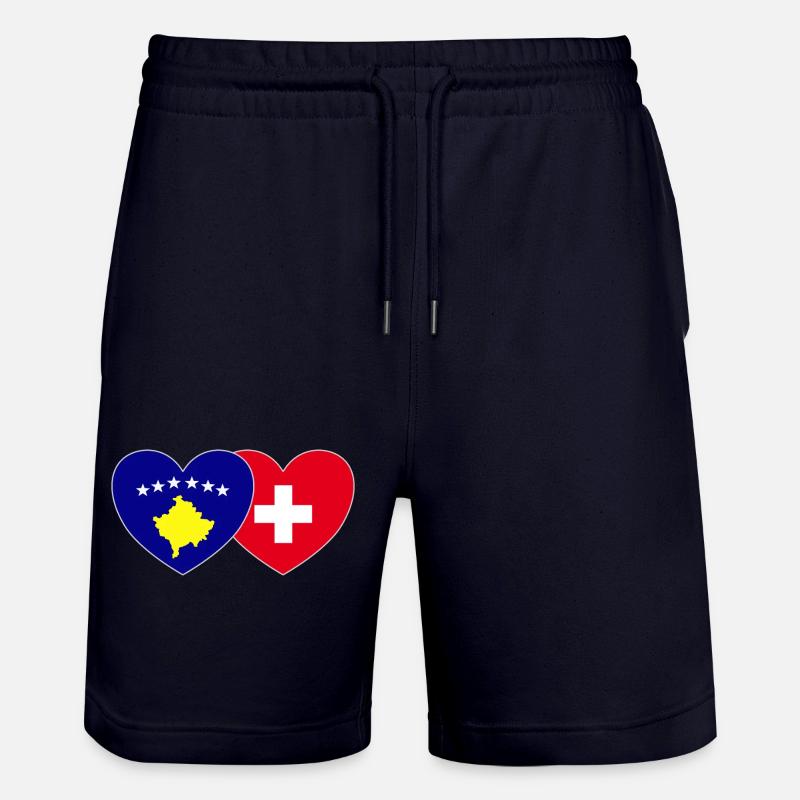 Drapeau suisse du Kosovo - Short de jogging bio TRAINER Stanley/Stella unisexe - marine foncé