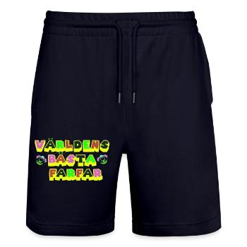 Bestgrandmother grandmother grandfather grandfather birthday family - Stanley/Stella Trainer Unisex Organic Jogging Shorts - dark navy - Front - Nik (191cm) & Marisol (170cm)