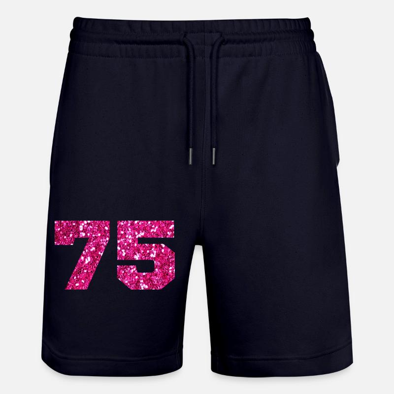 75 paillettes rose - 75e anniversaire - Short de jogging bio TRAINER Stanley/Stella unisexe - marine foncé