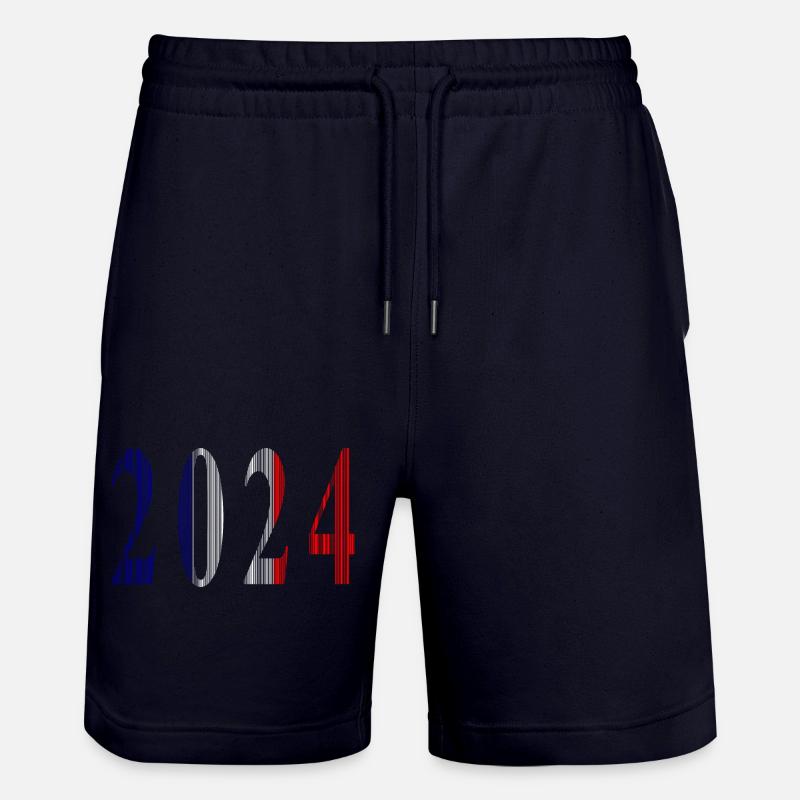 2024 Bleu Blanc Rouge - Short de jogging bio TRAINER Stanley/Stella unisexe - marine foncé