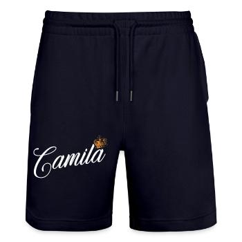 Camila Nom pour les femmes Enfants Tout-petits - Camila - Short de jogging bio TRAINER Stanley/Stella unisexe - marine foncé - Devant - Nik (191cm) & Marisol (170cm)