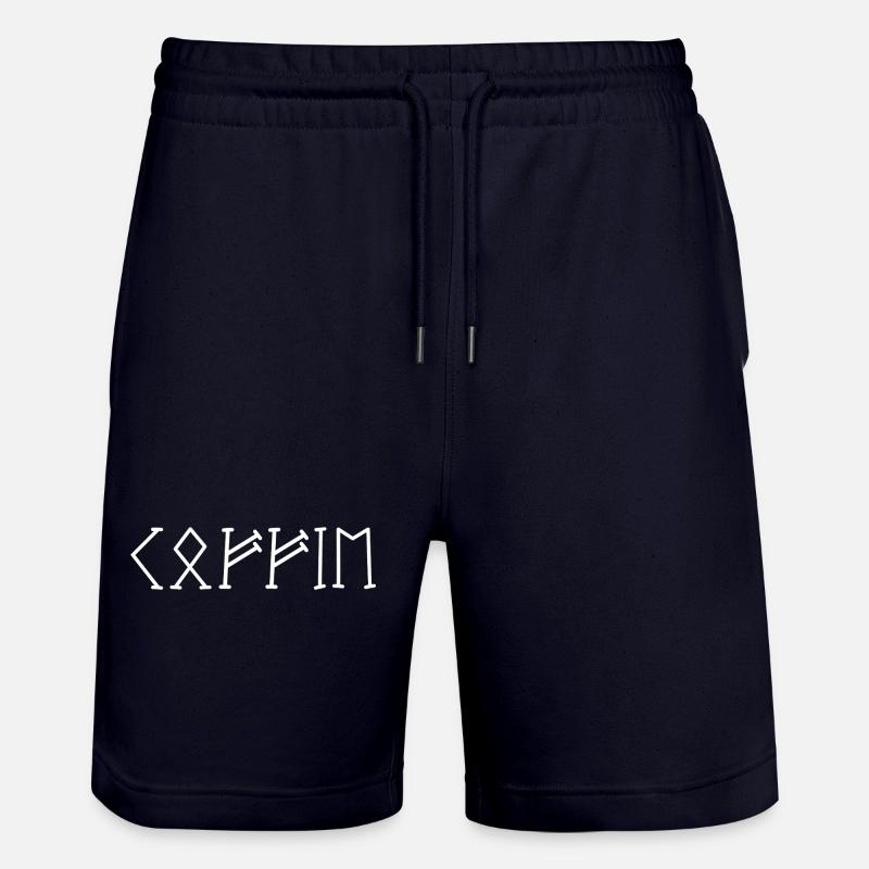Étiquette 'Café' en runes - Short de jogging bio TRAINER Stanley/Stella unisexe - marine foncé