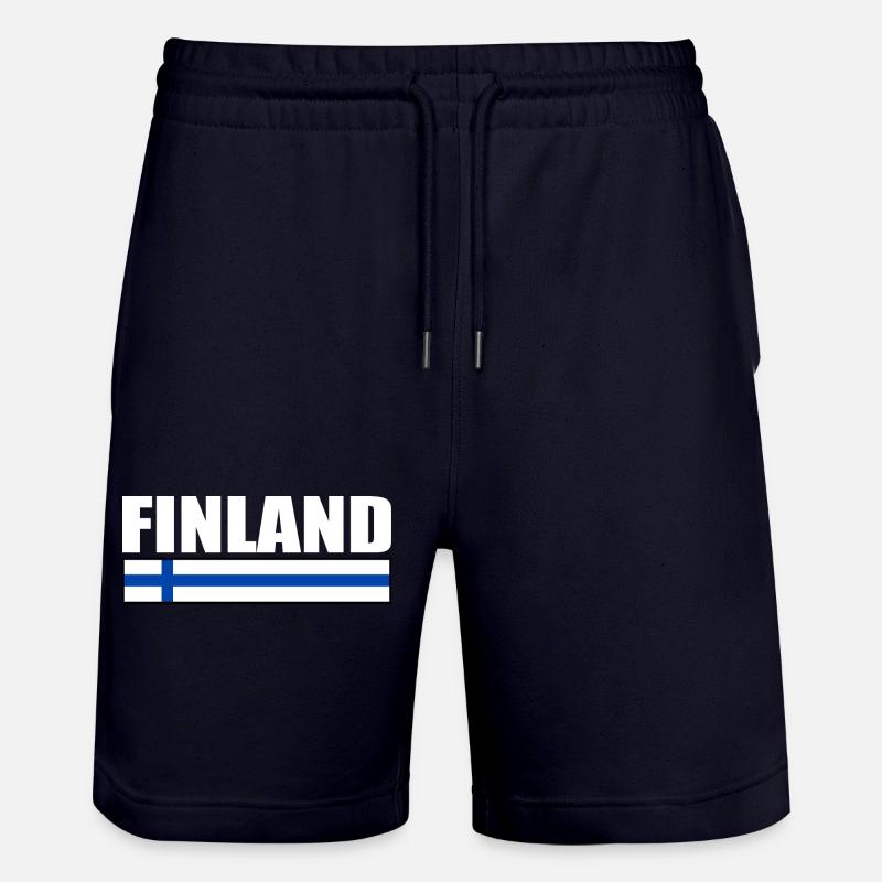 FINLANDE DRAPEAU FINLANDAIS - Short de jogging bio TRAINER Stanley/Stella unisexe - marine foncé