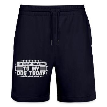 only talking to dog - Stanley/Stella Trainer Unisex Organic Jogging Shorts - dark navy - Front - Nik (191cm) & Marisol (170cm)