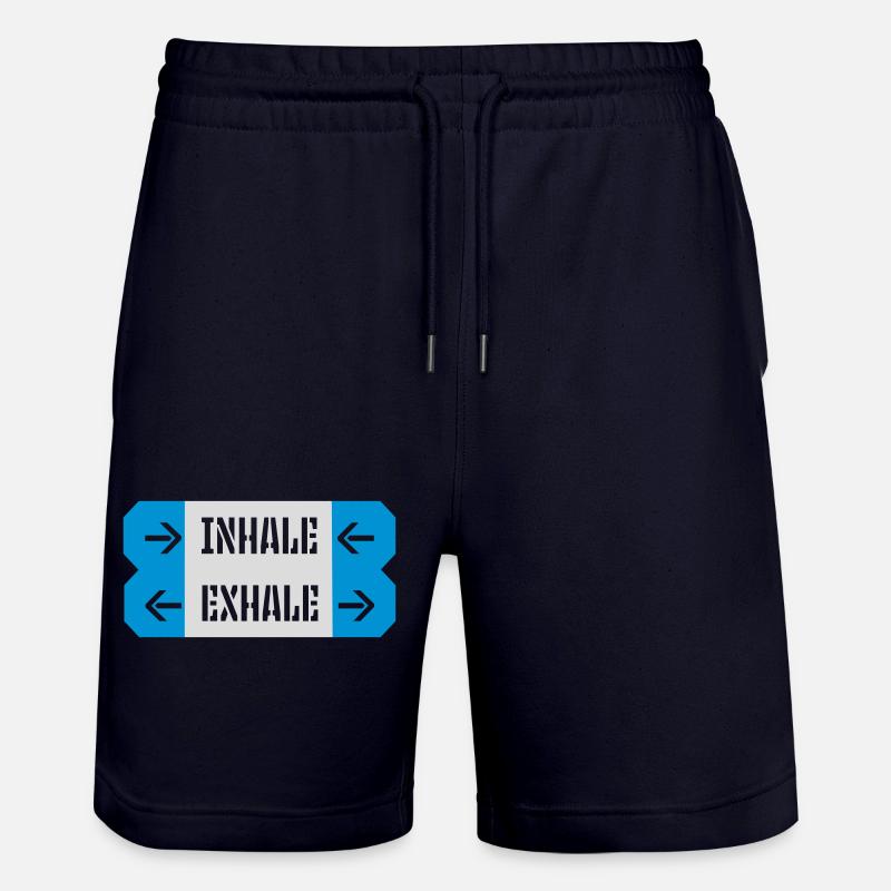 Inspirez expirez Yoga citation - Short de jogging bio TRAINER Stanley/Stella unisexe - marine foncé