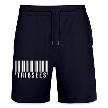 Tribsees Strichcode - Stanley/Stella Unisex Bio Joggingshorts Trainer  - Dark navy - Vorne - Nik (191cm) & Marisol (170cm)