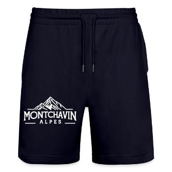 Montchavin - Alpes - Short de jogging bio TRAINER Stanley/Stella unisexe - marine foncé - Devant - Nik (191cm) & Marisol (170cm)
