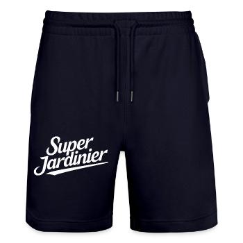 Super Jardinier - Short de jogging bio TRAINER Stanley/Stella unisexe - marine foncé - Devant - Nik (191cm) & Marisol (170cm)