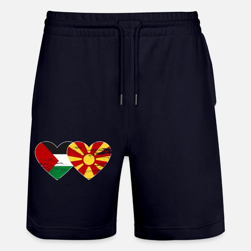 Bandiera della Palestina Macedonia utilizzata - Pantaloncini da jogger ecologici unisex Trainer di Stanley/Stella - navy scuro