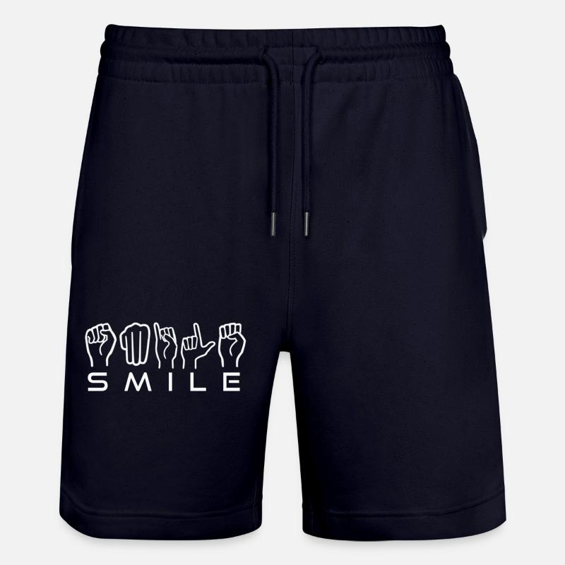 SMILE blanc - Short de jogging bio TRAINER Stanley/Stella unisexe - marine foncé