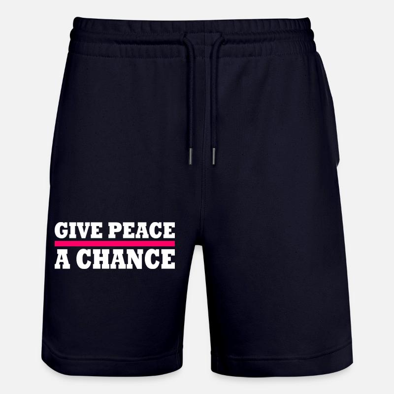 Give peace a chance - Short de jogging bio TRAINER Stanley/Stella unisexe - marine foncé