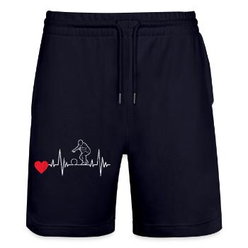 Bowling Bowling Cone Bowler Gift Bowling Ball - Stanley/Stella Trainer Unisex Organic Jogging Shorts - dark navy - Front - Nik (191cm) & Marisol (170cm)