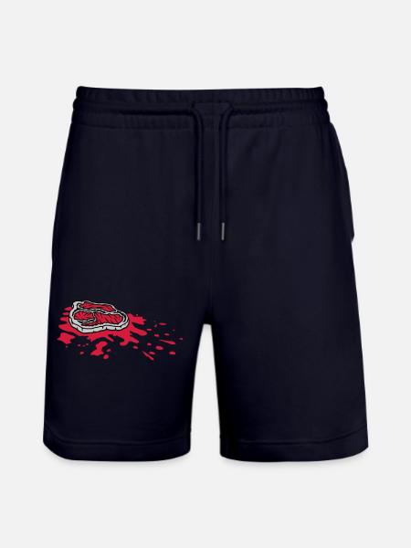 Blutlache Steak saftig Grillmeister - Stanley/Stella Unisex Bio Joggingshorts Trainer  - Dark navy