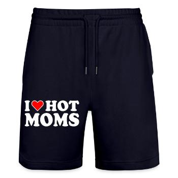 I love hot moms - Stanley/Stella Unisex Bio Joggingshorts Trainer  - Dark navy - Vorne - Nik (191cm) & Marisol (170cm)