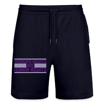 womens rights Feminist Zitat - Stanley/Stella Unisex Bio Joggingshorts Trainer  - Dark navy - Vorne - Nik (191cm) & Marisol (170cm)