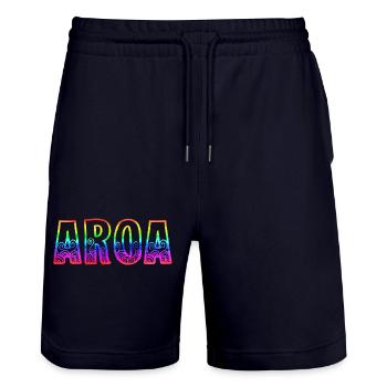 Aroa rs Arc-en-ciel - Short de jogging bio TRAINER Stanley/Stella unisexe - marine foncé - Devant - Nik (191cm) & Marisol (170cm)