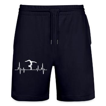 Turnen Turner Turnerin Herzschlag - Stanley/Stella Unisex Bio Joggingshorts Trainer  - Dark navy - Vorne - Nik (191cm) & Marisol (170cm)