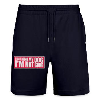 bring my dog quote - Stanley/Stella Trainer Unisex Organic Jogging Shorts - dark navy - Front - Nik (191cm) & Marisol (170cm)