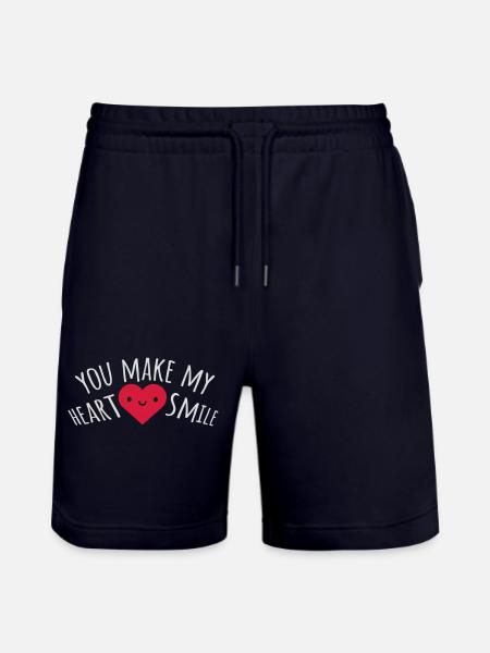 make my heart smile - Stanley/Stella Trainer Unisex Organic Jogging Shorts - dark navy