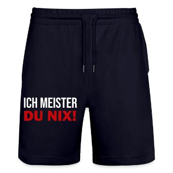 Handwerker Handyman Handwerk Werkzeug Baustelle - Stanley/Stella Unisex Bio Joggingshorts Trainer  - Dark navy - Vorne - Nik (191cm) & Marisol (170cm)