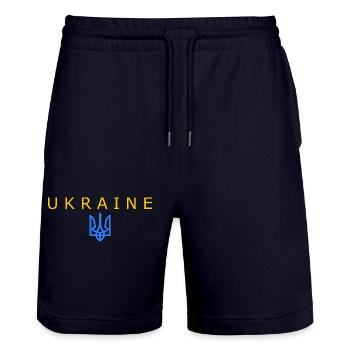 Ukraine - Stanley/Stella Unisex Bio Joggingshorts Trainer  - Dark navy - Vorne - Nik (191cm) & Marisol (170cm)