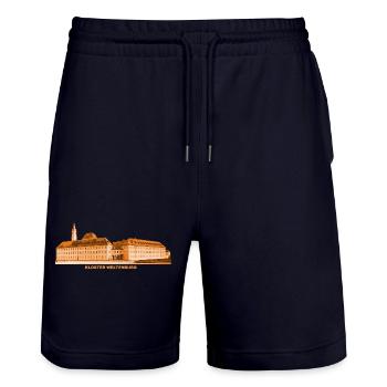 Weltenburg Kloster Donau Kehlheim Niederbayern - Stanley/Stella Unisex Bio Joggingshorts Trainer  - Dark navy - Vorne - Nik (191cm) & Marisol (170cm)